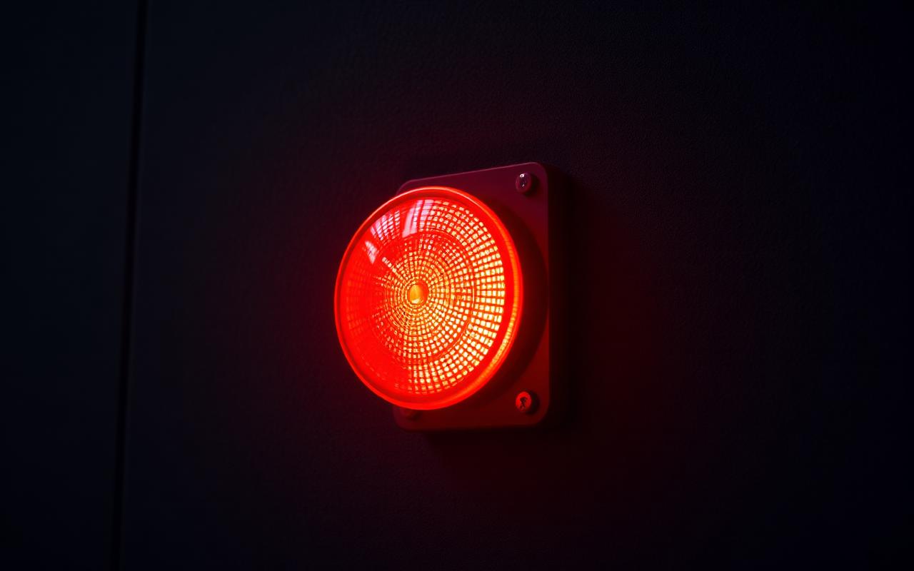 Alarme rouge symbolisant le stress de performance