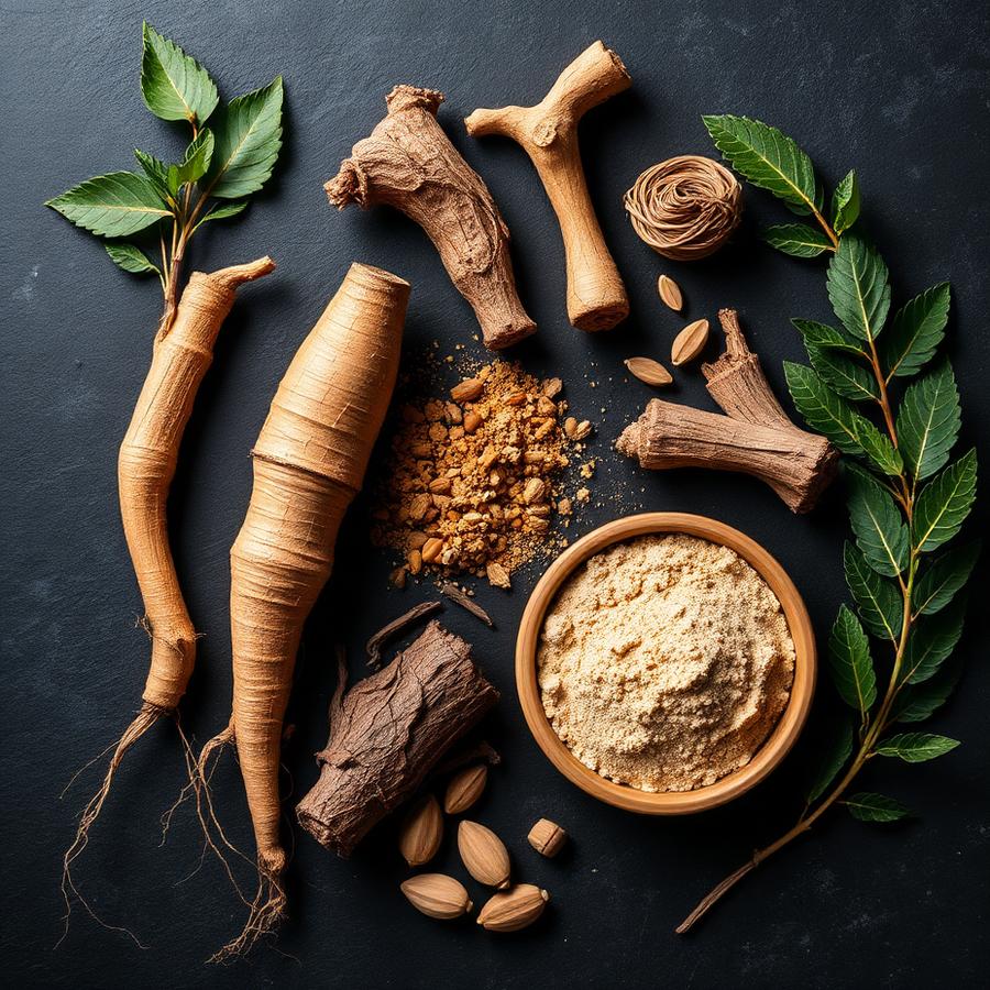 Ginseng, maca et ginkgo biloba